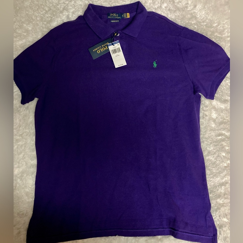 Ralph Lauren Polo Dark Plum Mesh Mens Short Sleeve Polo sz XL